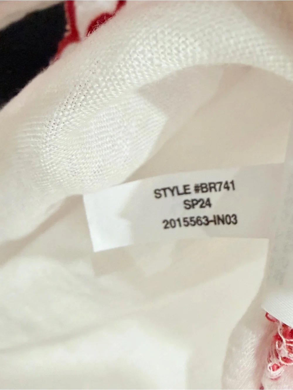 J.Crew Bungalow Embroidered Linen Top Small White Red Floral Scallop BR741